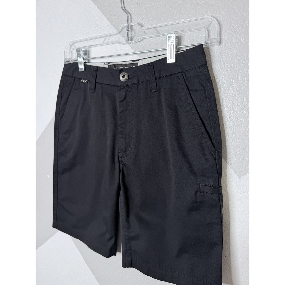 Fox Racing Youth Essex Shorts Boys 26 Black Chino Skate BMX Moto 8" Inseam - Picture 4 of 12
